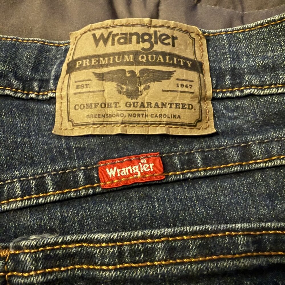 Wrangler Five Star Premium Men's Relaxed Fit Blue Jeans 30x30 Dark Wash Stretch - Picture 7 of 10